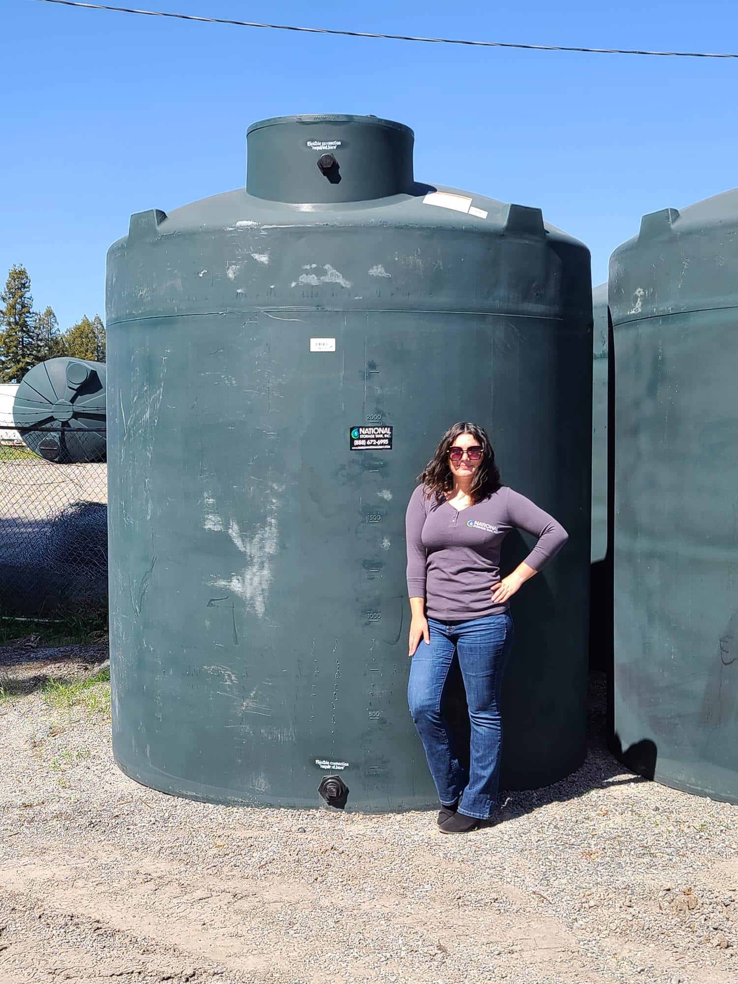 3,000 Gallon Vertical Water Storage Tank 96"D x 112"H