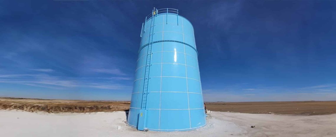 250,000-gallon Flat Panel Powder Epoxy Coated Bolted Steel Tank installed in Fort Morgan, CO